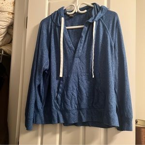 Cropped Eddie Bauer pullover hoodie, blue